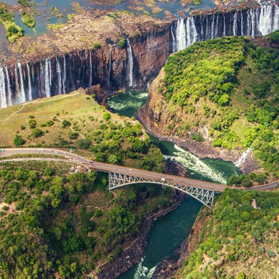 Aerial shot during low season